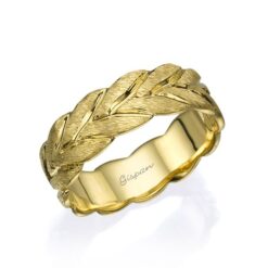 טבעת נישואין עלים זהב