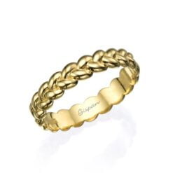 טבעת נישואין צמה זהב צהוב 14 קראט