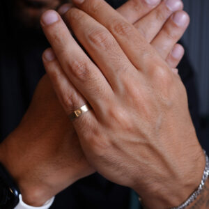 Alternative view of טבעת נישואין דגם מריחות עבה WR 15X