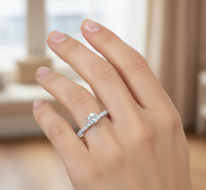 Alternative view of טבעת אירוסין קלאסית ומרשימה