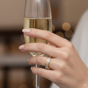 Alternative view of טבעת נישואין מנצנצת בליטוש יהלום